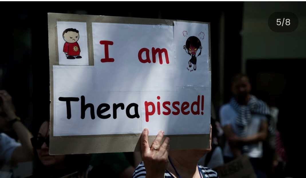 Protestaktion für Psychotherapie